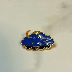 Blue & Gold Celestial Cloud Enamel Pin